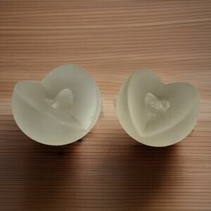 Vintage Set Of 2 Dansk Candle Holders White Frosted Satin Glass Votive 2”